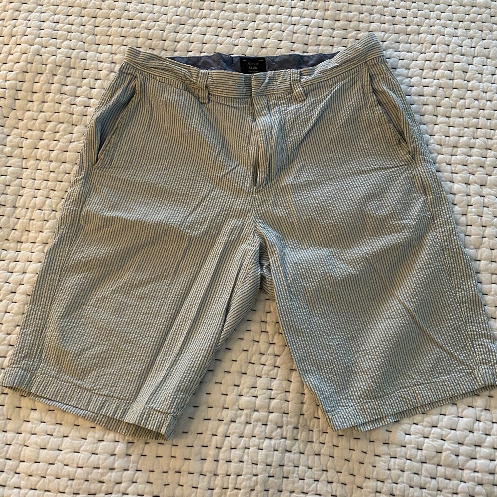J. crew blue/white seersucker shorts